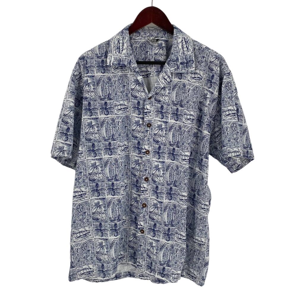 Vintage Hawaiian shirt mens XL Paradise Style blue